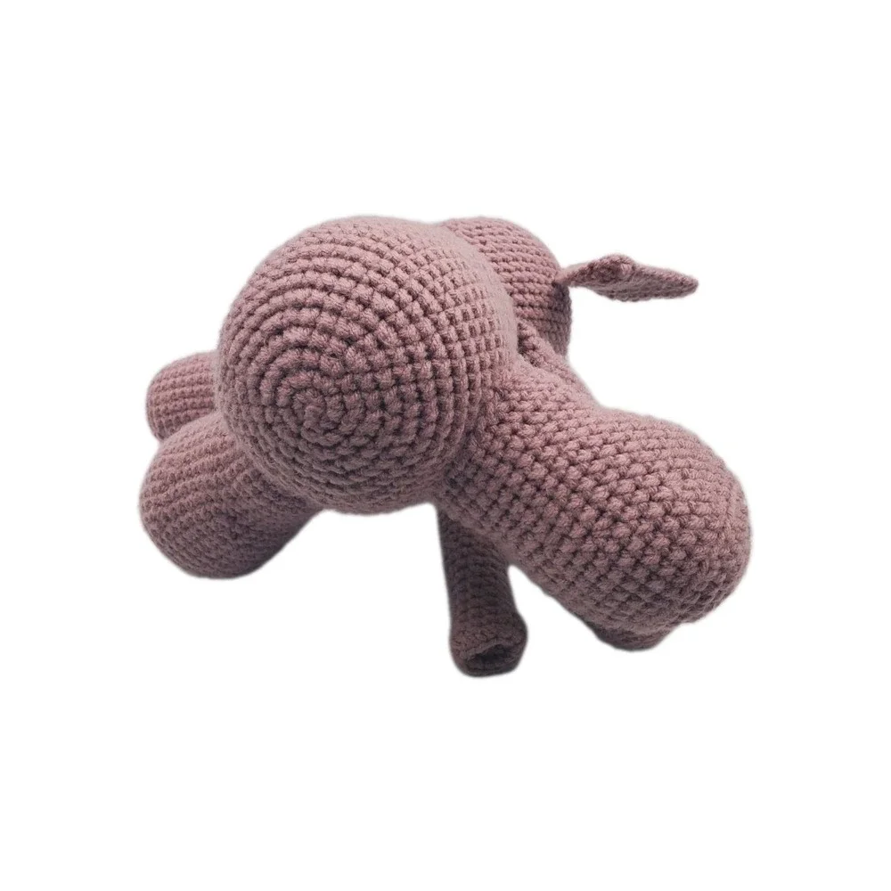 Handmade Crochet Elephant Plush Gray Stuffed Animal Soft Toy